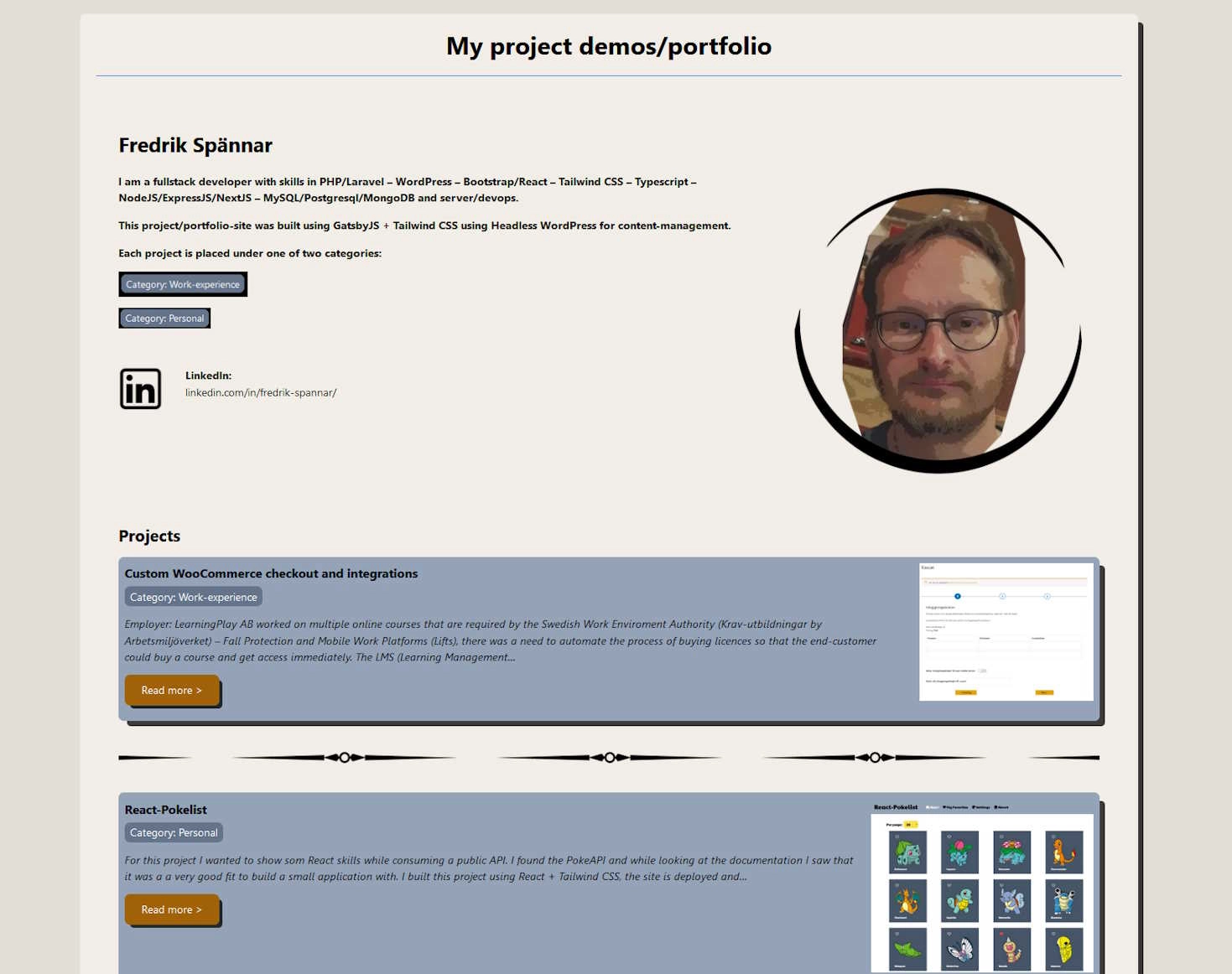 featured Gatsby-WordPress Portfolio site